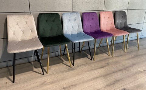 Krzesło tapicerowane BORGO VELVET LIGHT GREY PRO SMOKE