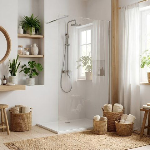 ŚCIANKA PRYSZNICOWA FLEXI 80 cm TRANSPARENT 1/2