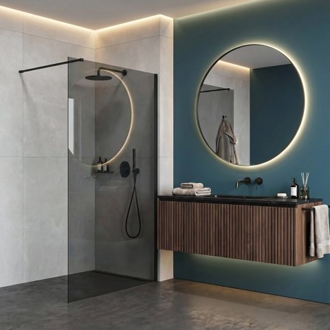 ŚCIANKA PRYSZNICOWA FLEXI 90 cm GREY 1/2