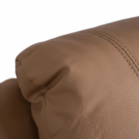 Fotel Masujący BOX Rozkładany z Podnóżkiem Karmelowy Ekoskóra Nowoczesny