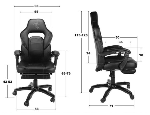 Fotel obrotowy do biurka TITAN BLACK ALCANTARA PRO