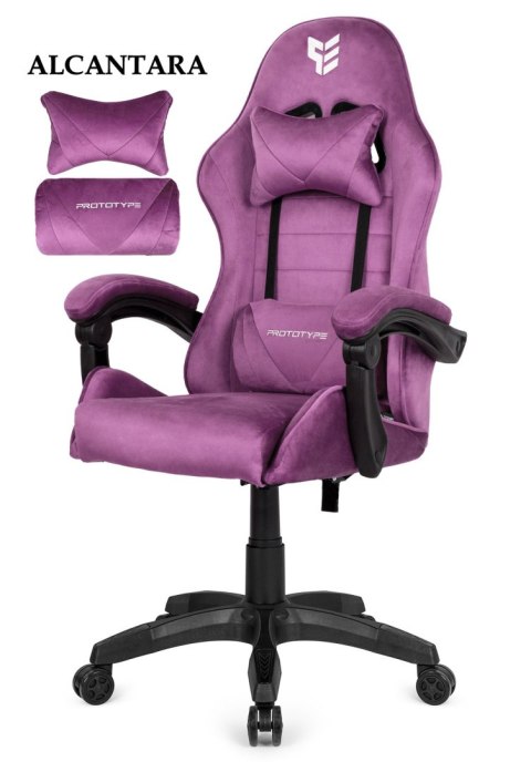 Fotel obrotowy gamingowy ENZO XL PURPLE ALCANTARA