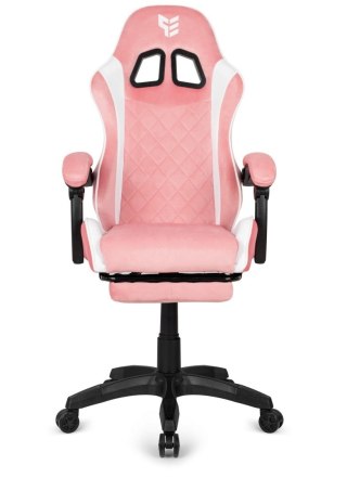 Fotel obrotowy gamingowy XL POKER PRO PINK + WHITE ALCANTARA OUTLET