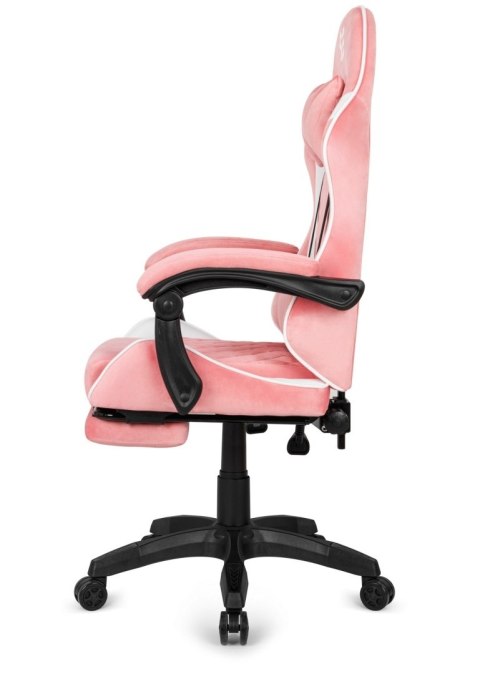 Fotel obrotowy gamingowy XL POKER PRO PINK + WHITE ALCANTARA OUTLET