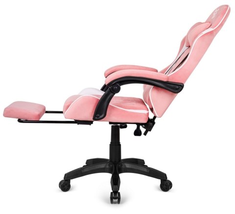 Fotel obrotowy gamingowy XL POKER PRO PINK + WHITE ALCANTARA OUTLET