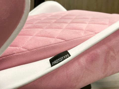 Fotel obrotowy gamingowy XL POKER PRO PINK + WHITE ALCANTARA OUTLET
