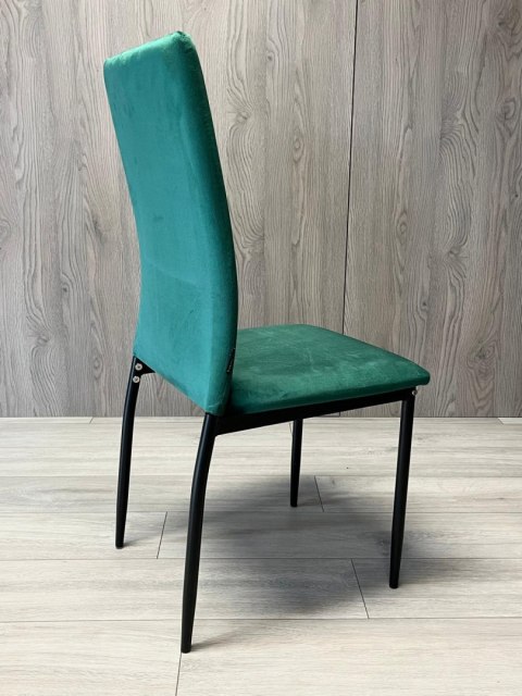 Krzesła tapicerowane Zestaw 4 VALVA DUO VELVET GREEN