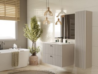 SZAFKA ŁAZIENKOWA WISZĄCA SŁUPEK REGAŁ TIGO 1D KASZMIR RYFLOWANY FRONT