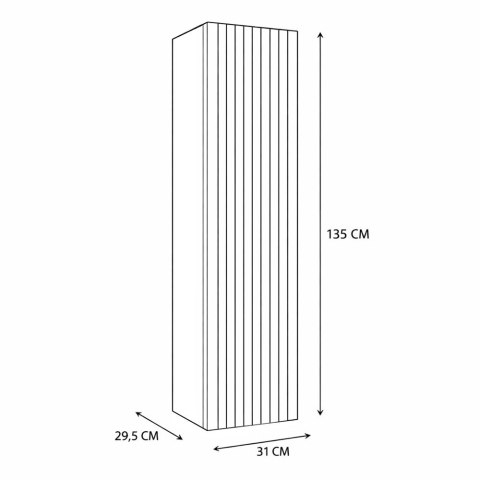 SZAFKA ŁAZIENKOWA WISZĄCA SŁUPEK REGAŁ TIGO 1D KASZMIR RYFLOWANY FRONT