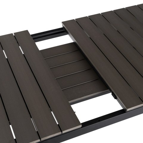 Stół Ogrodowy ARGOS 160-210 cm Ciemnoszary Dąb/Czarny