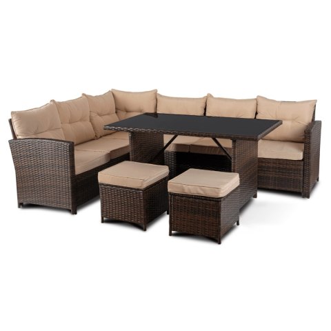 Zestaw Mebli Ogrodowych DALLAS Brązowy/Beżowy