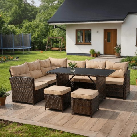 Zestaw Mebli Ogrodowych DALLAS Brązowy/Beżowy