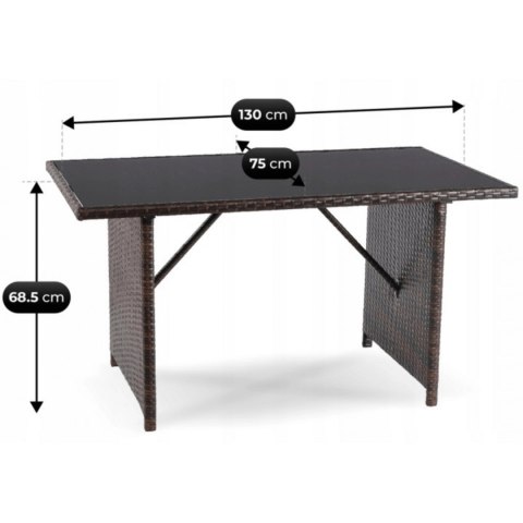 Zestaw Mebli Ogrodowych DALLAS Brązowy/Beżowy