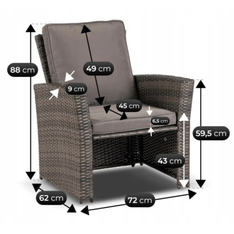 Zestaw Mebli Ogrodowych DELGADO Szary
