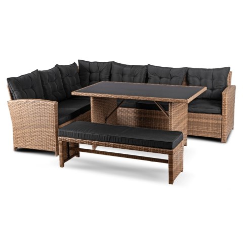 Zestaw Mebli Ogrodowych LIMPIO Jasnobrązowy/Czarny