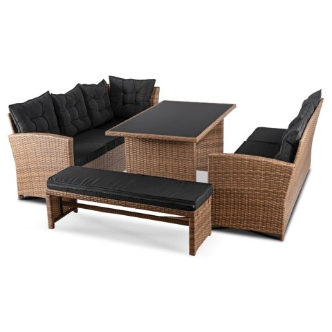 Zestaw Mebli Ogrodowych LIMPIO Jasnobrązowy/Czarny