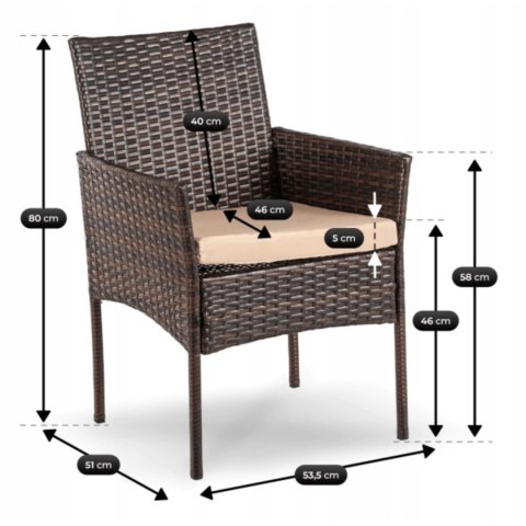 Zestaw Mebli Ogrodowych MORADO Brązowy/Beżowy