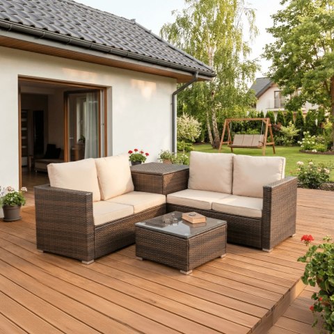 Zestaw Mebli Ogrodowych NEGRO Brązowy/Beżowy