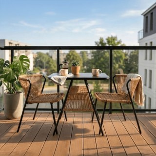 Zestaw Mebli Ogrodowych TRISTE Brązowy/Czarny