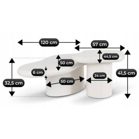 Zestaw Stolików Kawowy ROSALIE Biały