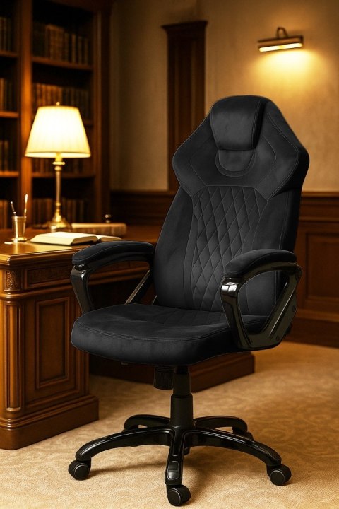 Fotel obrotowy do biurka SPIDER BLACK ALCANTARA