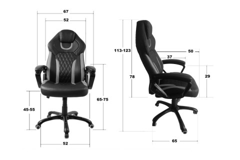 Fotel obrotowy do biurka SPIDER BLACK ALCANTARA