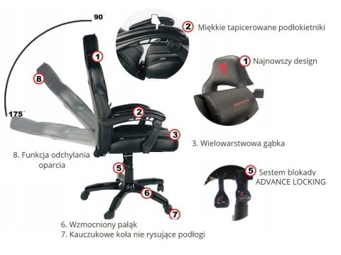 Fotel obrotowy do biurka TITAN BLUE ALCANTARA BASIC