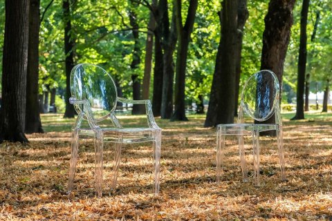 King Home Krzesło LOUIS transparentne - poliwęglan