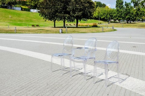 King Home Krzesło LOUIS transparentne - poliwęglan