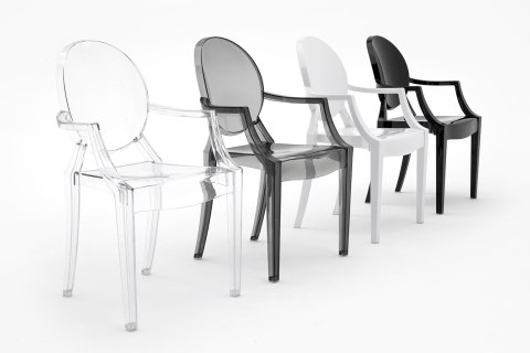 King Home Krzesło LOUIS transparentne - poliwęglan