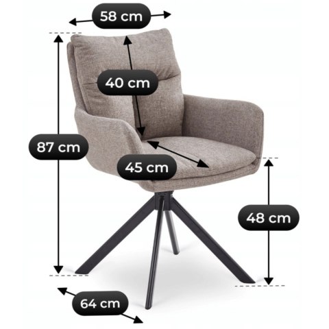 Krzesło Obrotowe PAUL Jasnobrązowe