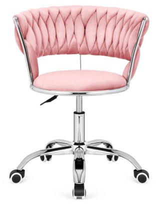 Krzesło obrotowe warkocz TRECCIA OFFICE PINK VELVET