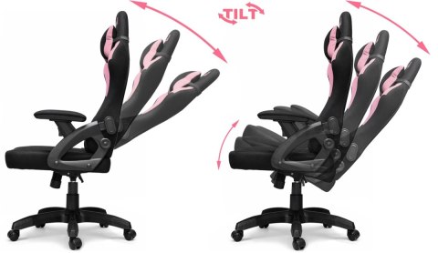 Fotel obrotowy gamingowy DESMO XL PINK FABRIC