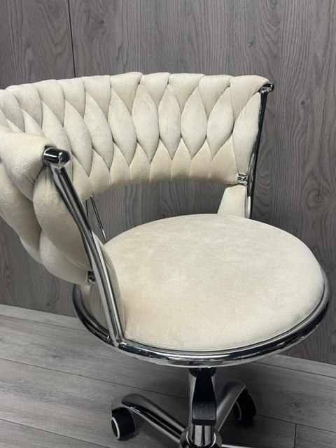 Krzesło obrotowe warkocz TRECCIA OFFICE BEIGE VELVET II GATUNEK