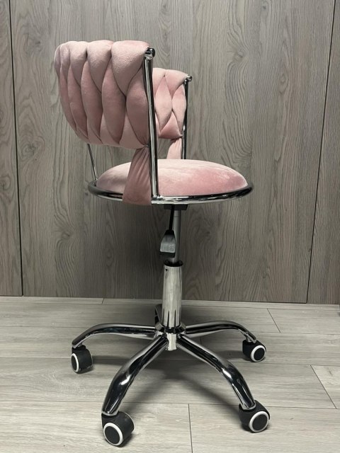 Krzesło obrotowe warkocz TRECCIA OFFICE PINK VELVET