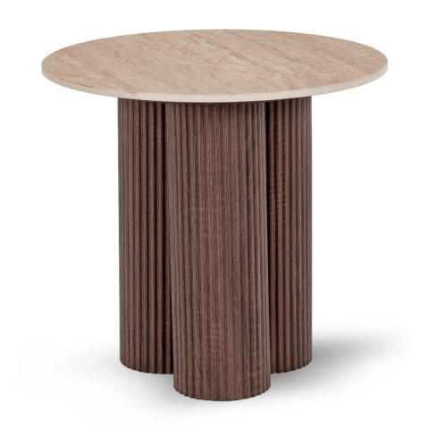 Stolik ALMERIA 50 cm Trawertyn/Orzech