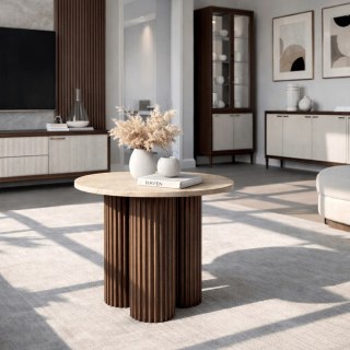 Stolik ALMERIA 50 cm Trawertyn/Orzech