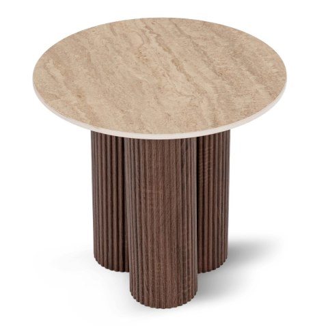 Stolik ALMERIA 50 cm Trawertyn/Orzech