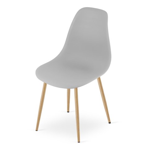 Zestaw Stół NP 80x80cm Dąb Sonoma + 4 krzesła WAT szare / nogi naturalne