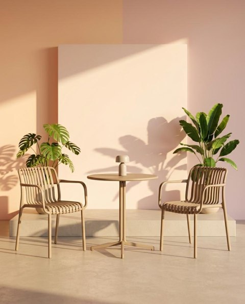 King Home Krzesło STRIPS ARM beżowe