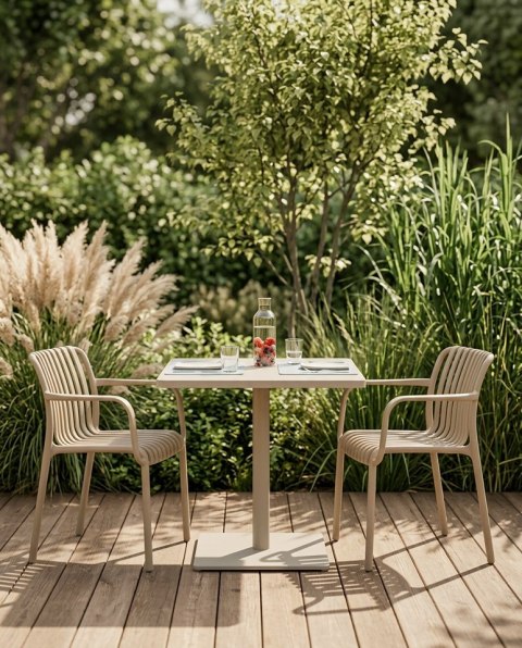 King Home Krzesło STRIPS ARM beżowe