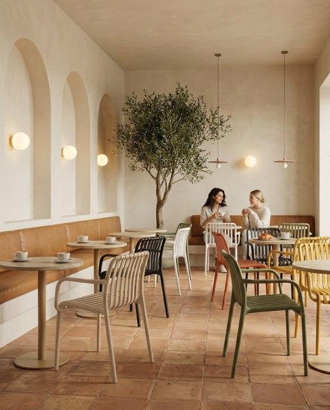 King Home Krzesło STRIPS ARM beżowe