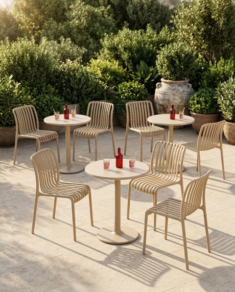 King Home Krzesło STRIPS beżowe