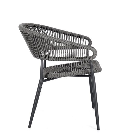 BIZZOTTO krzesło ogrodowe ALGAIDA szare