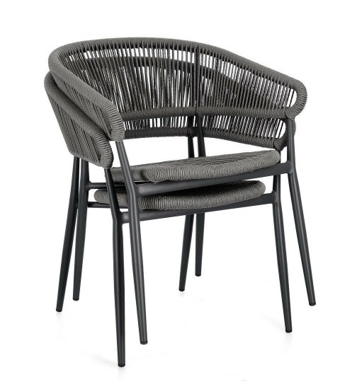 BIZZOTTO krzesło ogrodowe ALGAIDA szare