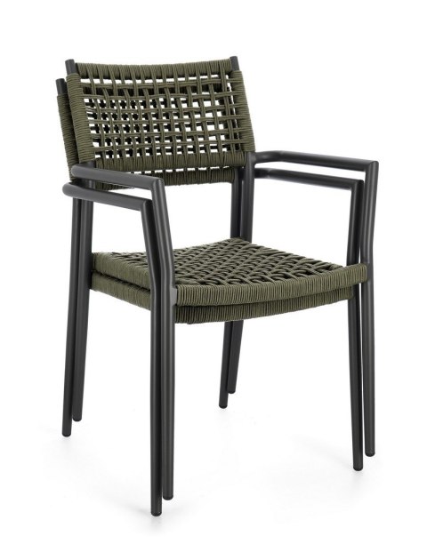 BIZZOTTO krzesło ogrodowe CALETA czarne / zielone