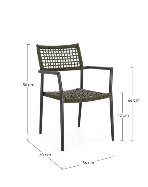 BIZZOTTO krzesło ogrodowe CALETA czarne / zielone