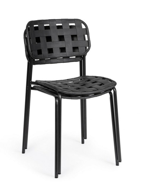 BIZZOTTO krzesło ogrodowe CLOVER czarne
