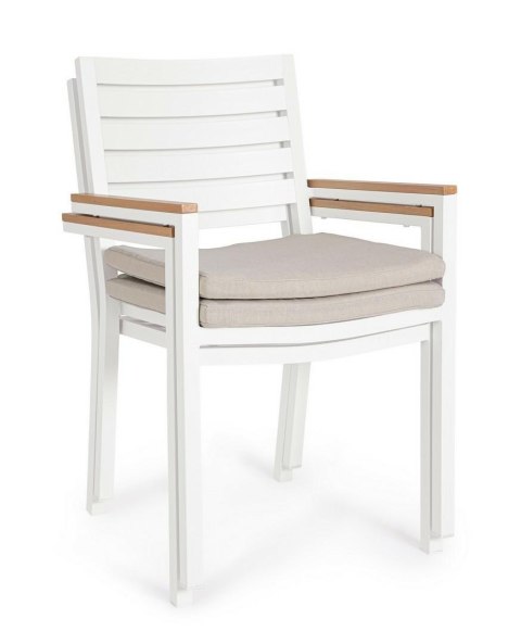 BIZZOTTO krzesło ogrodowe HENNA białe