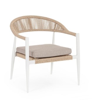 BIZZOTTO krzesło ogrodowe JANDIA białe / beżowe